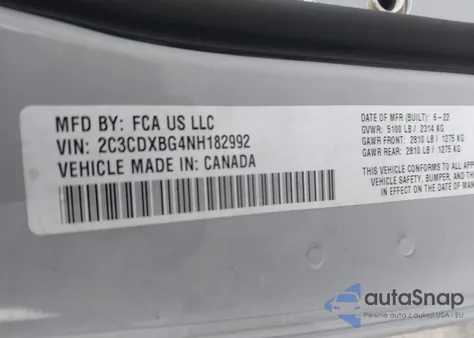 2022 Dodge Charger Sxt Rwd from USA, damaged, VIN 2C3CDXBG4NH182992